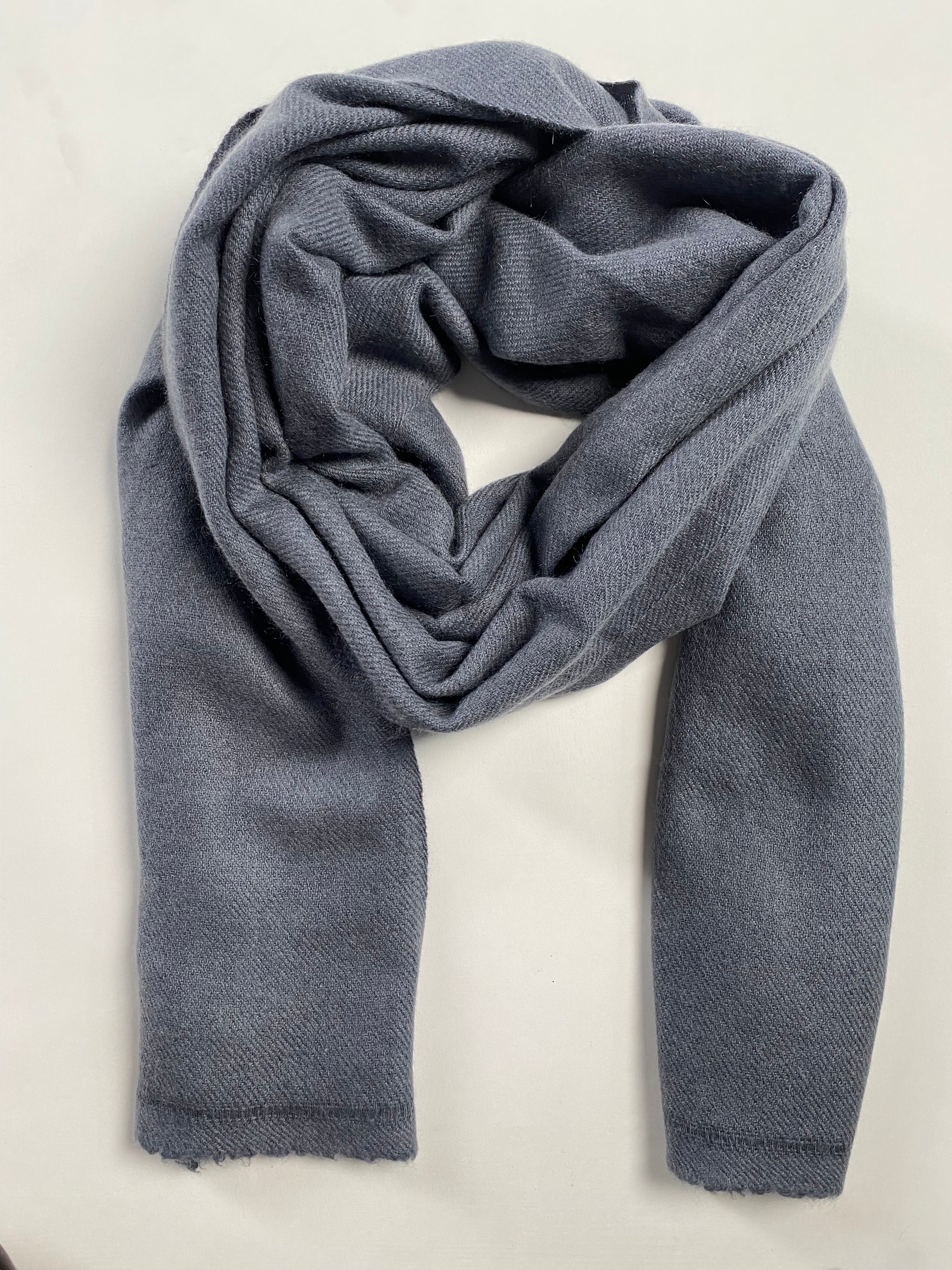Double Lock Cashmere Schal - Charcoal - aura cashmere