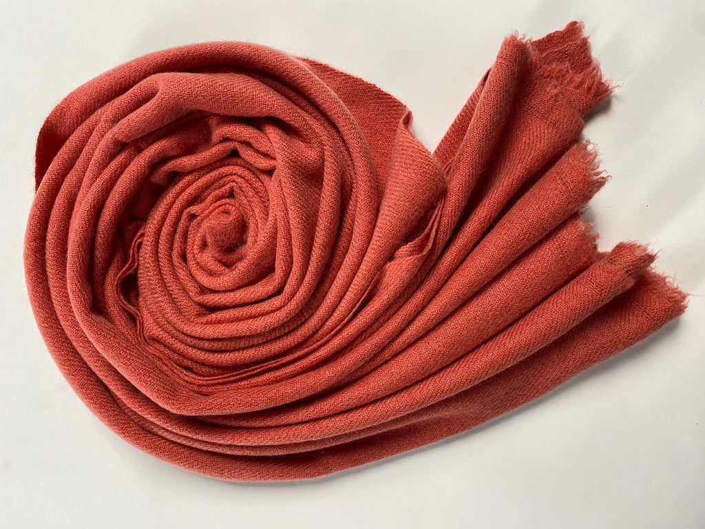 Double Lock Cashmere Schal - Blutorange - aura cashmere
