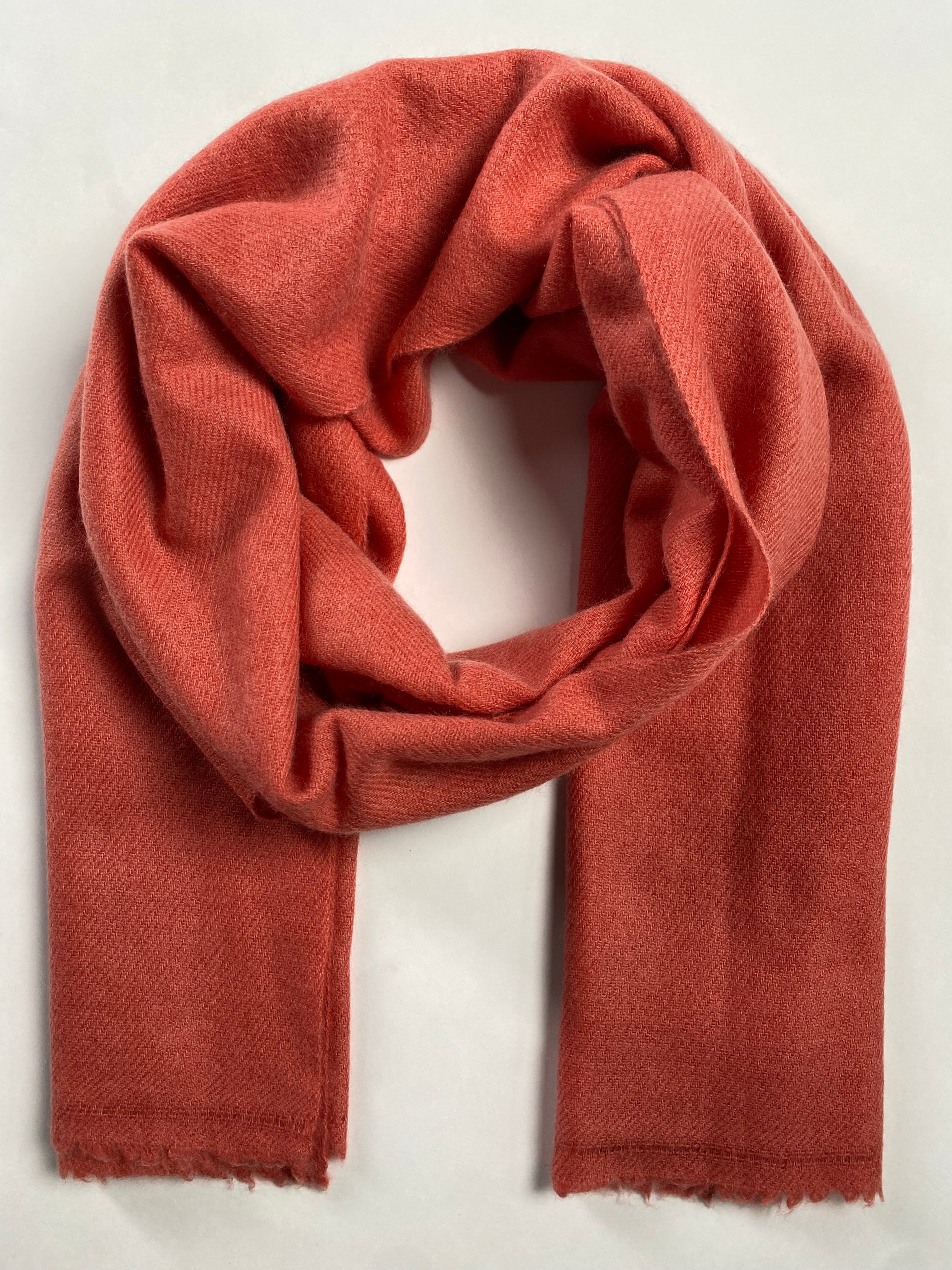 Double Lock Cashmere Schal - Blutorange - aura cashmere
