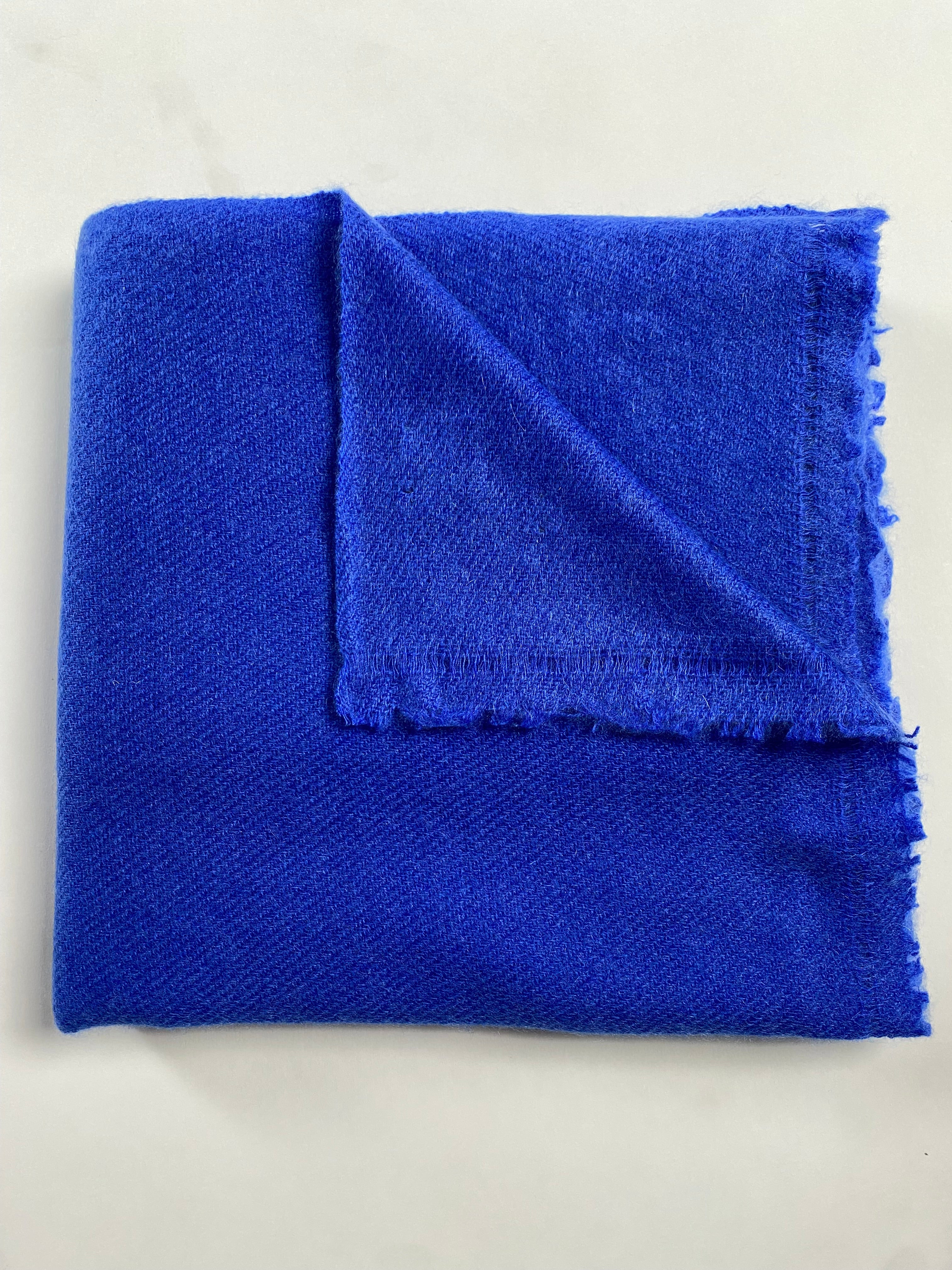 Double Lock Cashmere Schal - Royal Blau - aura cashmere