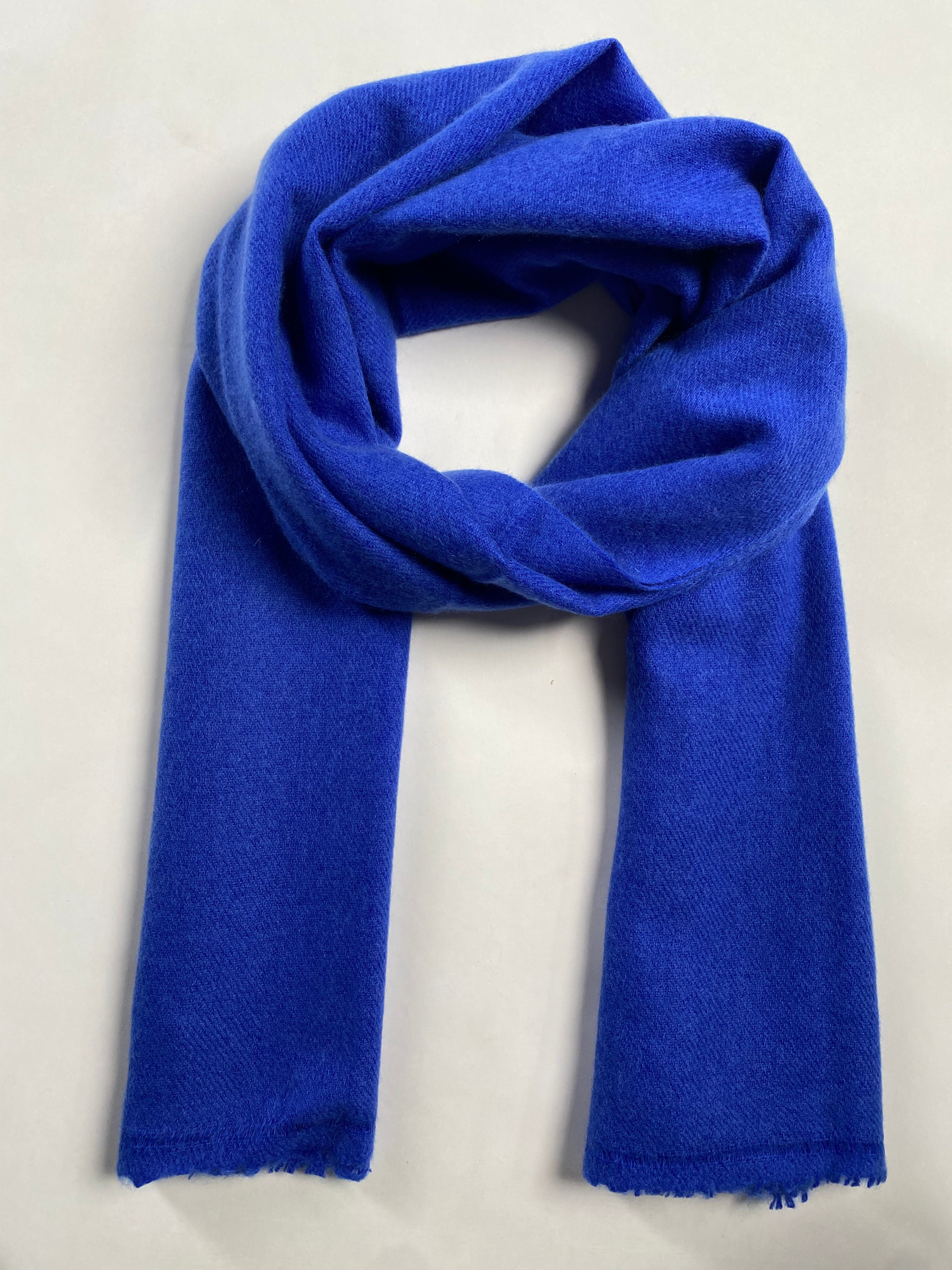 Double Lock Cashmere Schal - Royal Blau - aura cashmere