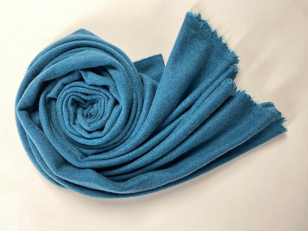 Double Lock Cashmere Schal - Aqua - aura cashmere