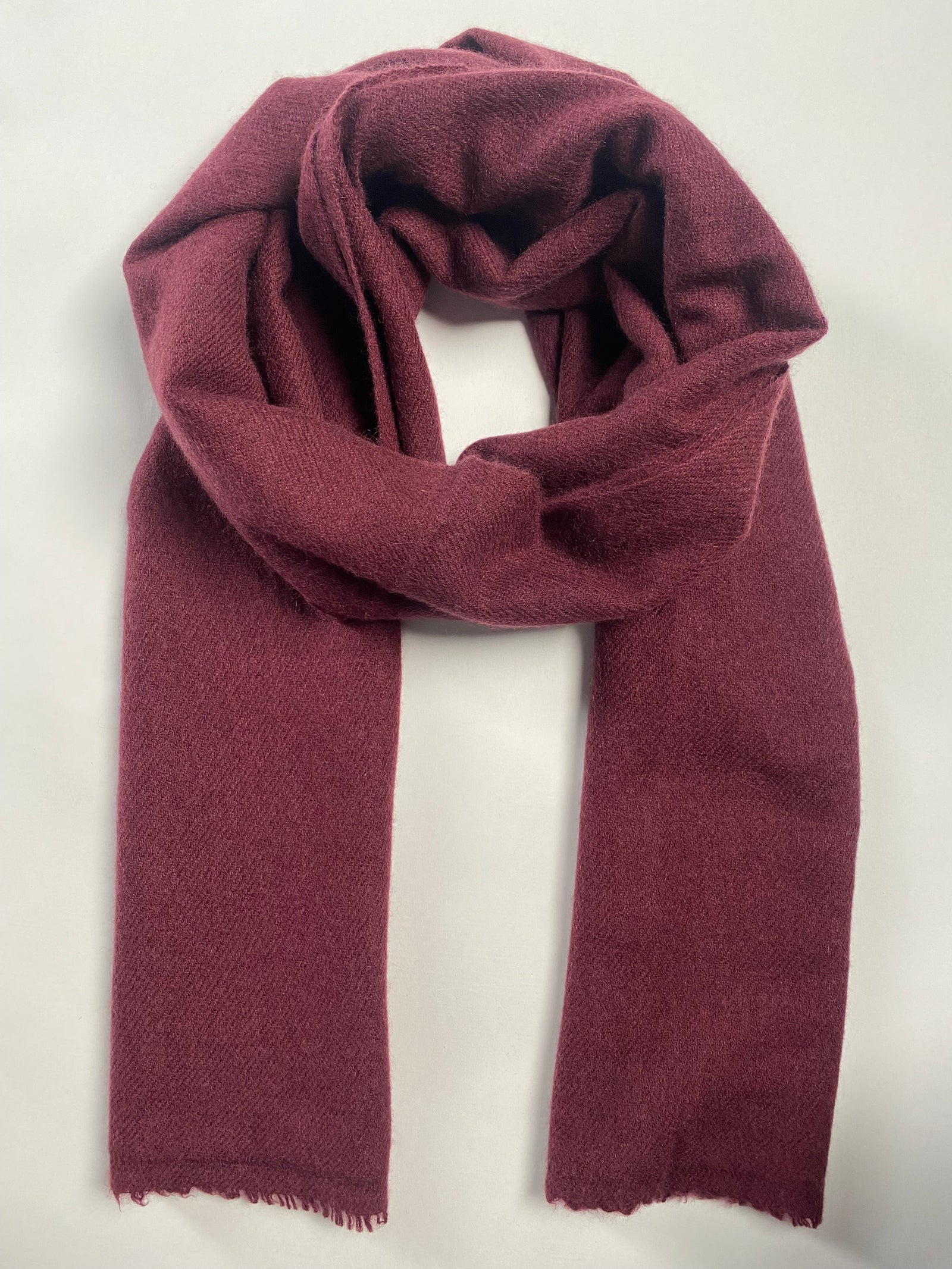 Double Lock Cashmere Schal - Aubergine - aura cashmere