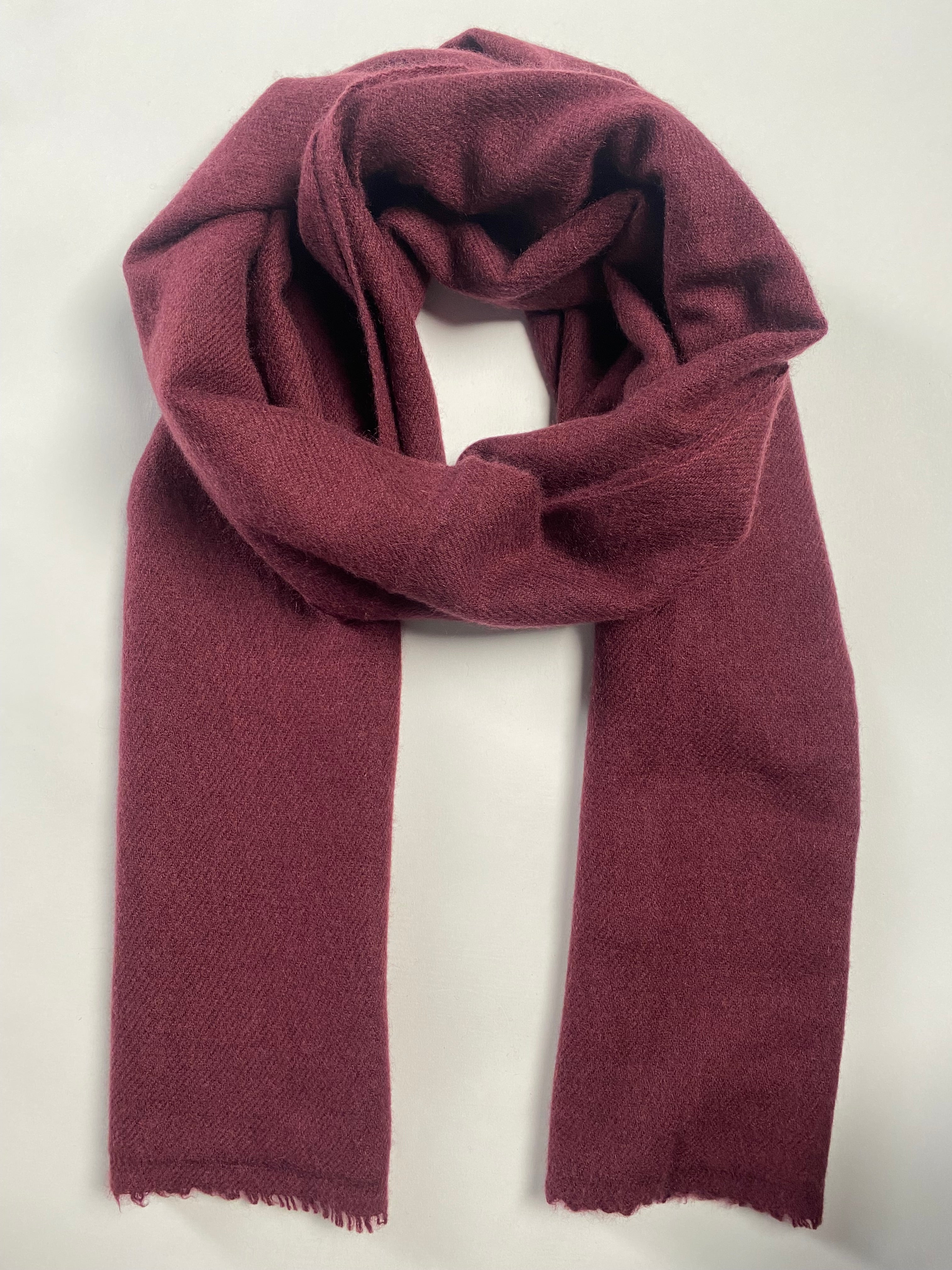 Double Lock Cashmere Schal - Aubergine - aura cashmere