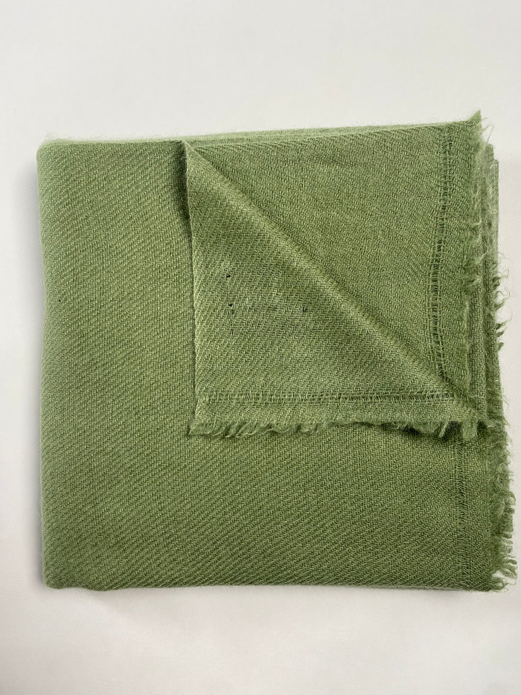 Double Lock Cashmere Schal - Olive - aura cashmere