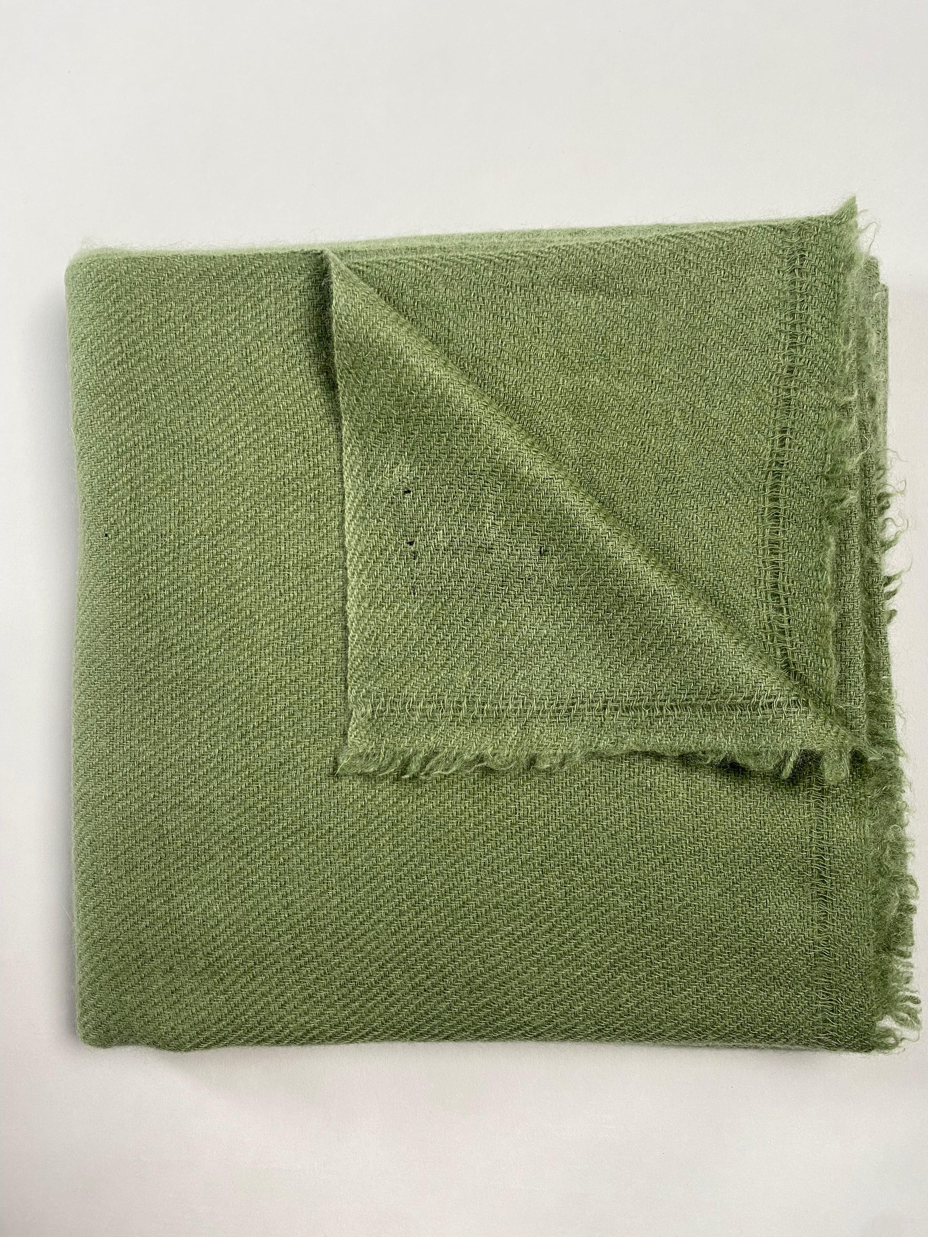 Double Lock Cashmere Schal - Olive - aura cashmere