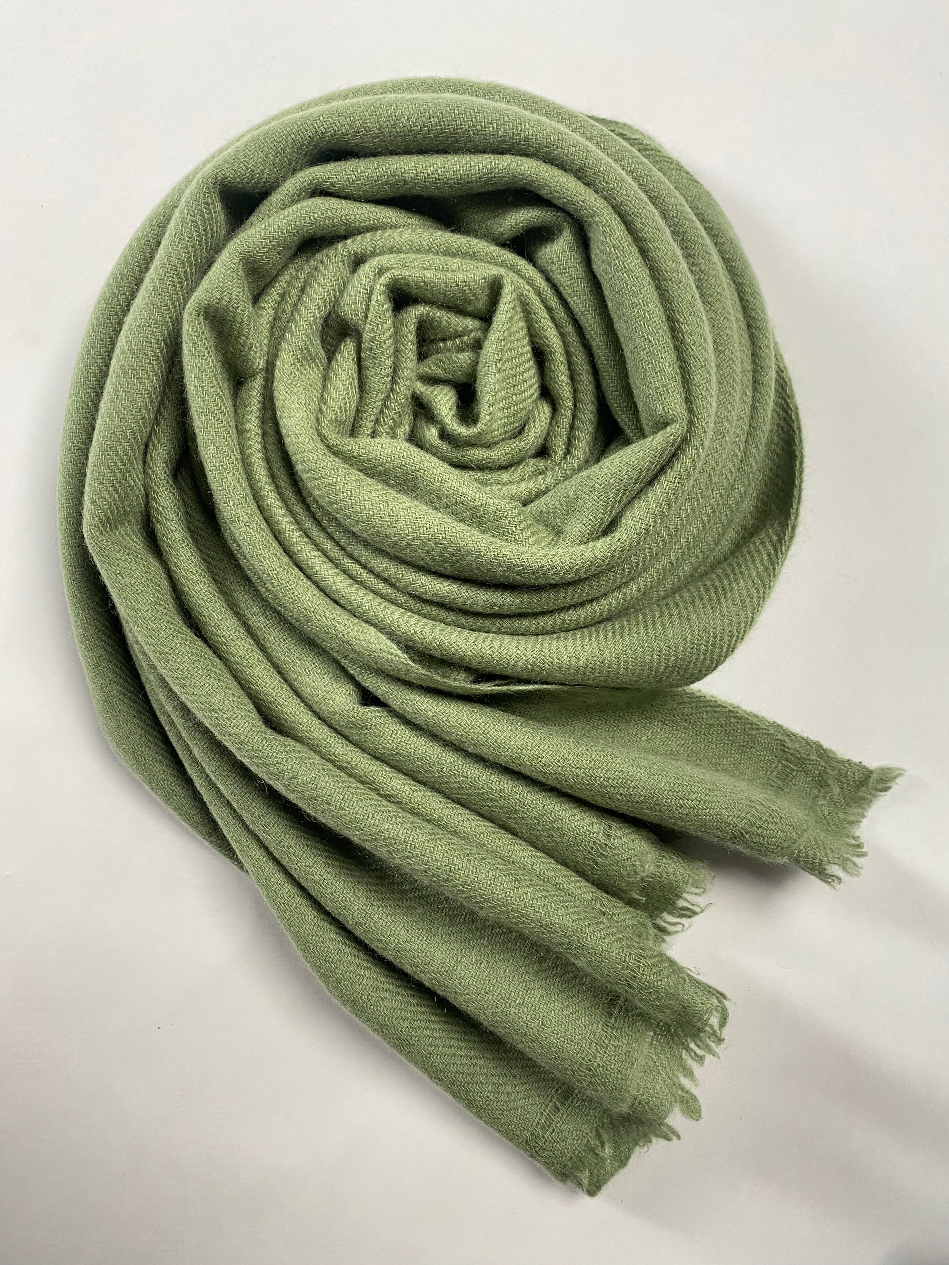 Double Lock Cashmere Schal - Olive - aura cashmere