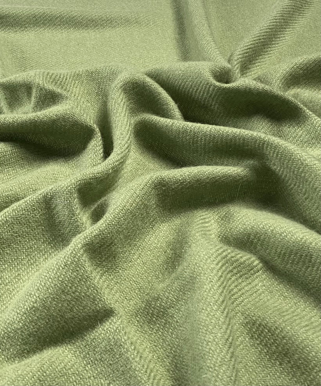 Double Lock Cashmere Schal - Olive - aura cashmere