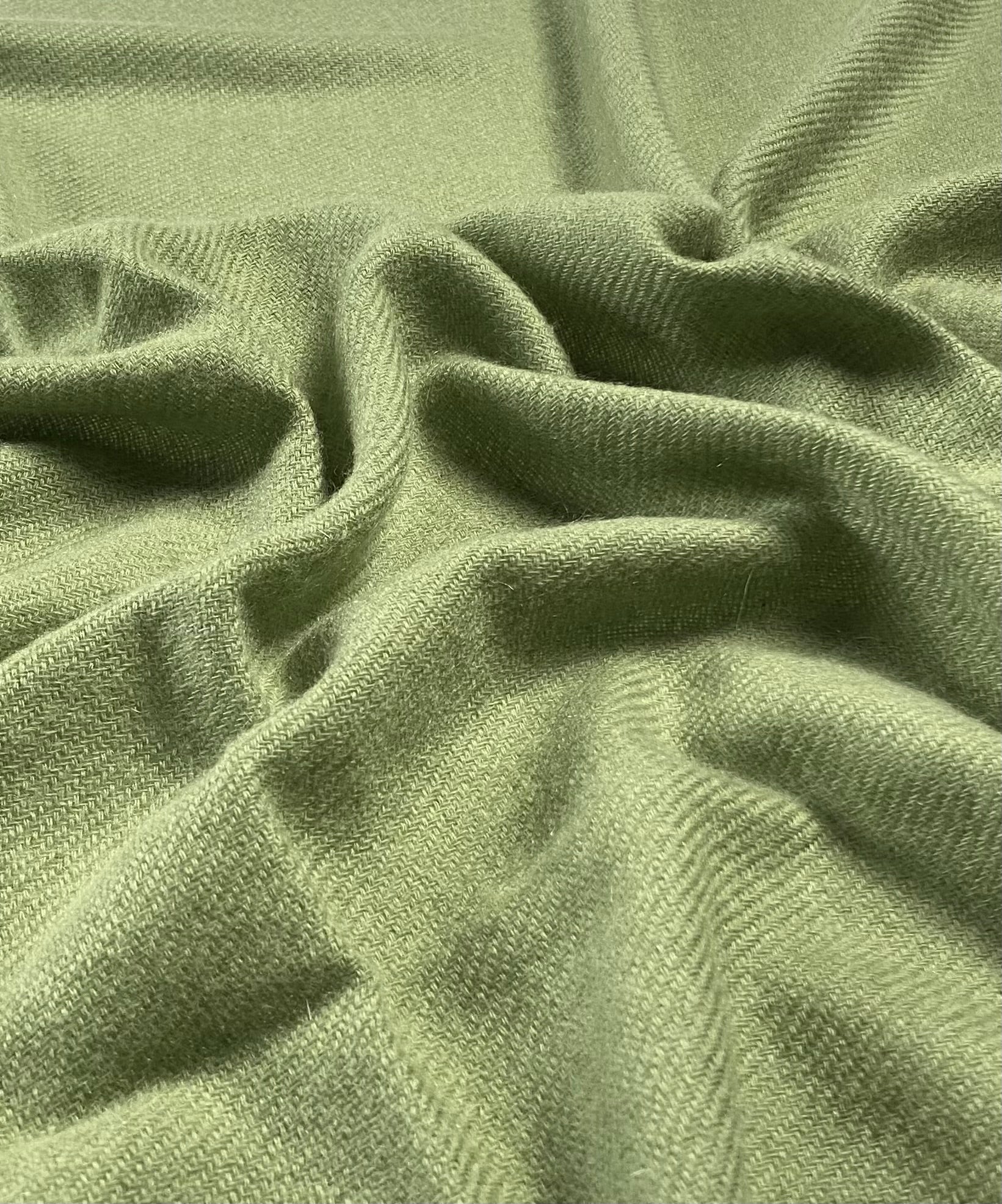 Double Lock Cashmere Schal - Olive - aura cashmere