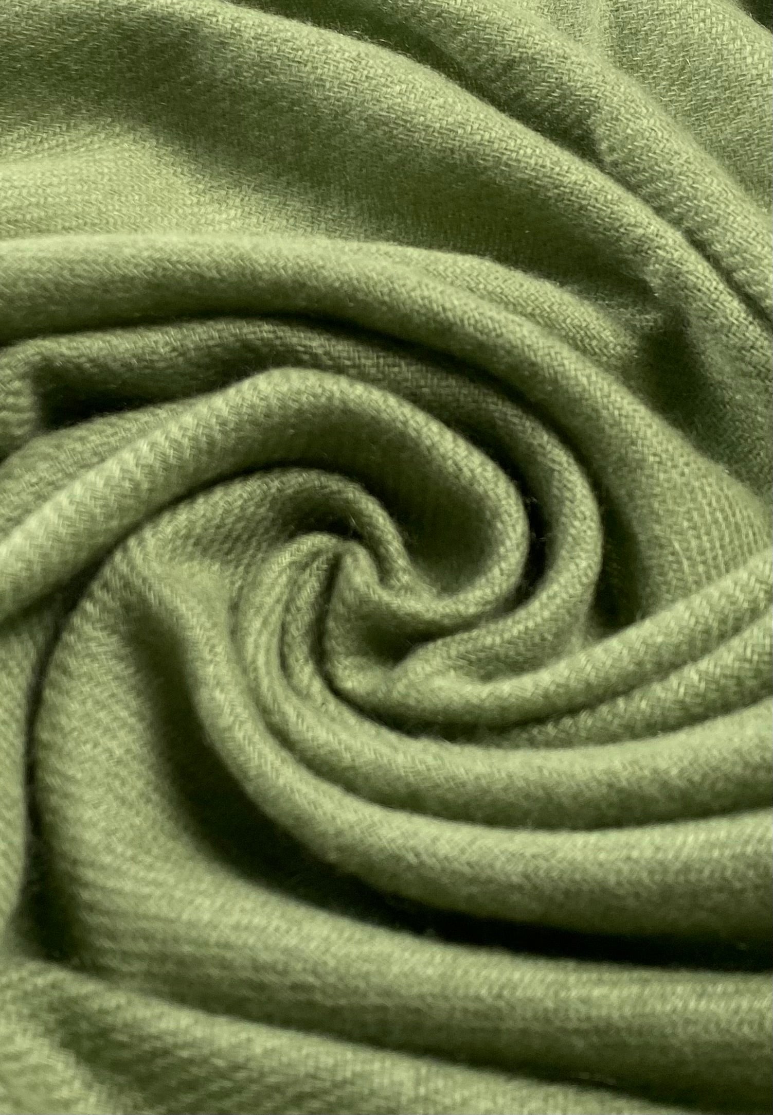 Double Lock Cashmere Schal - Olive - aura cashmere