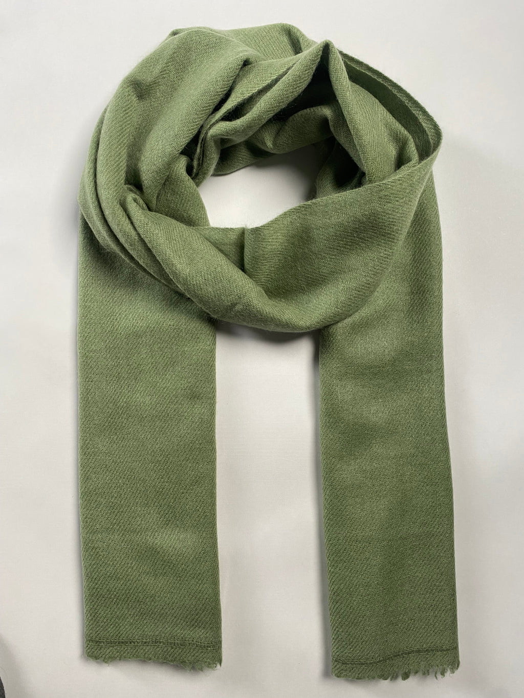 Double Lock Cashmere Schal - Olive - aura cashmere