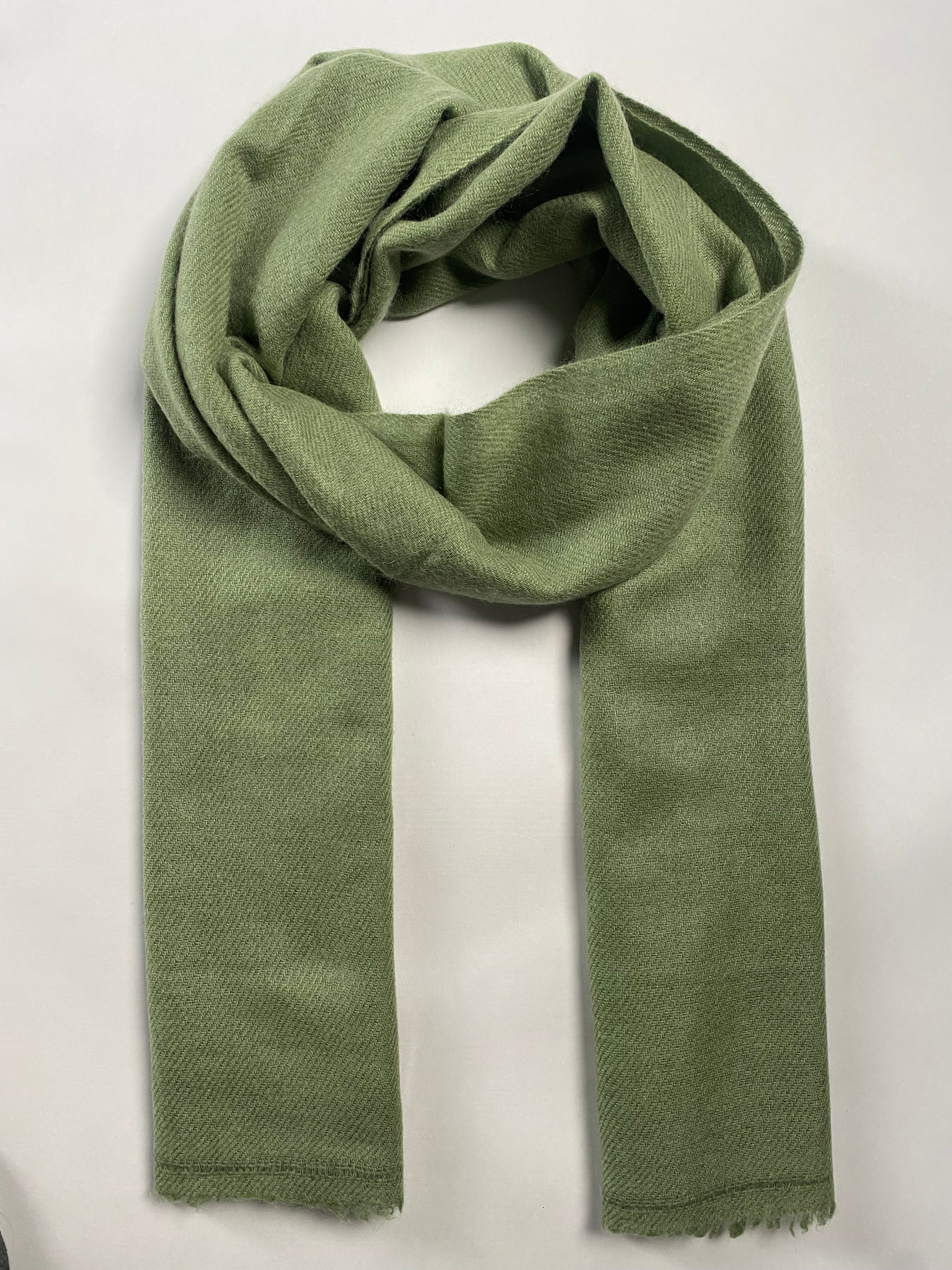 Double Lock Cashmere Schal - Olive - aura cashmere