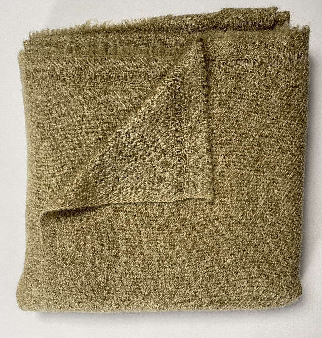 Double Lock Cashmere Schal - Kaki - aura cashmere