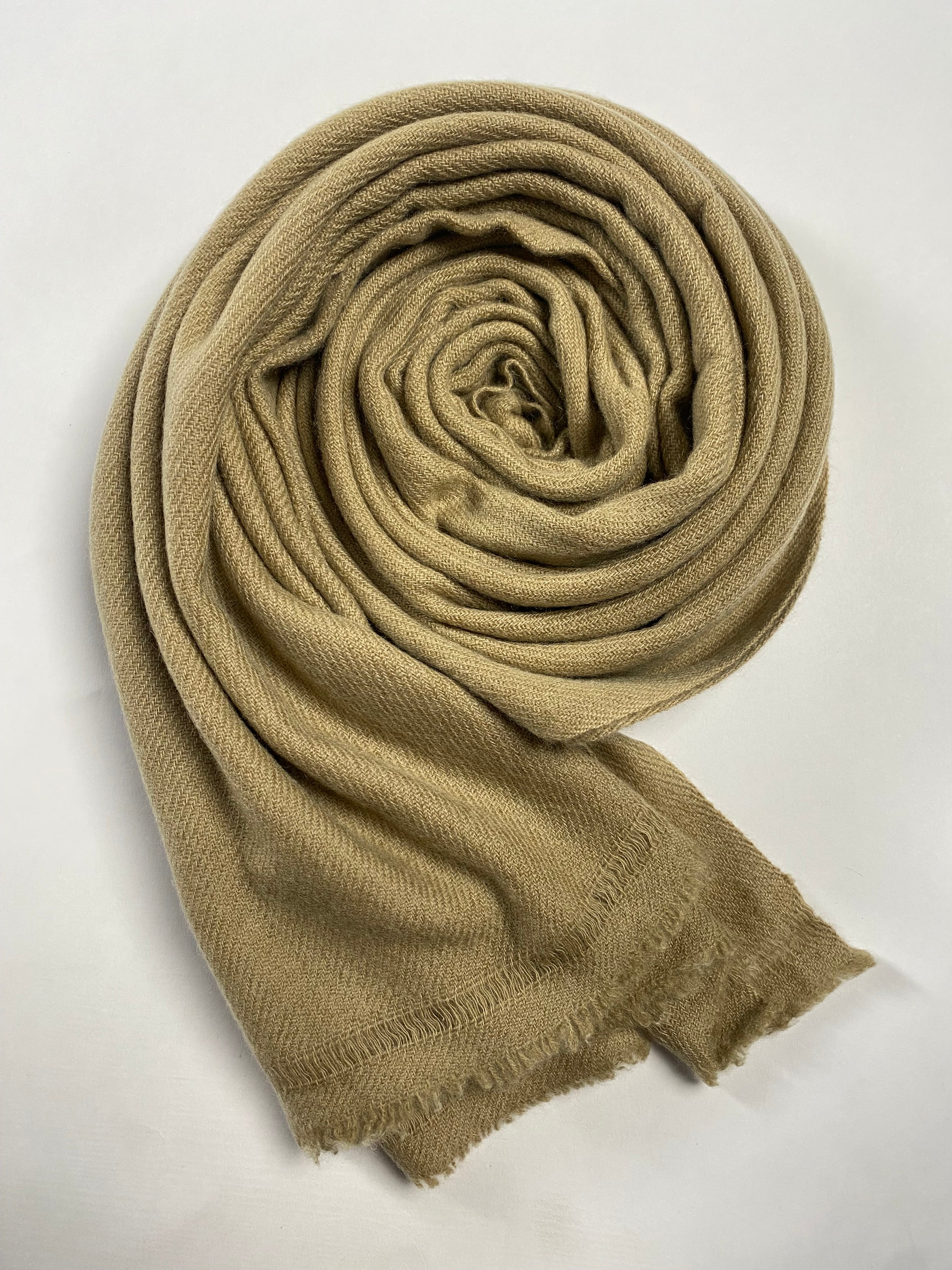 Double Lock Cashmere Schal - Kaki - aura cashmere