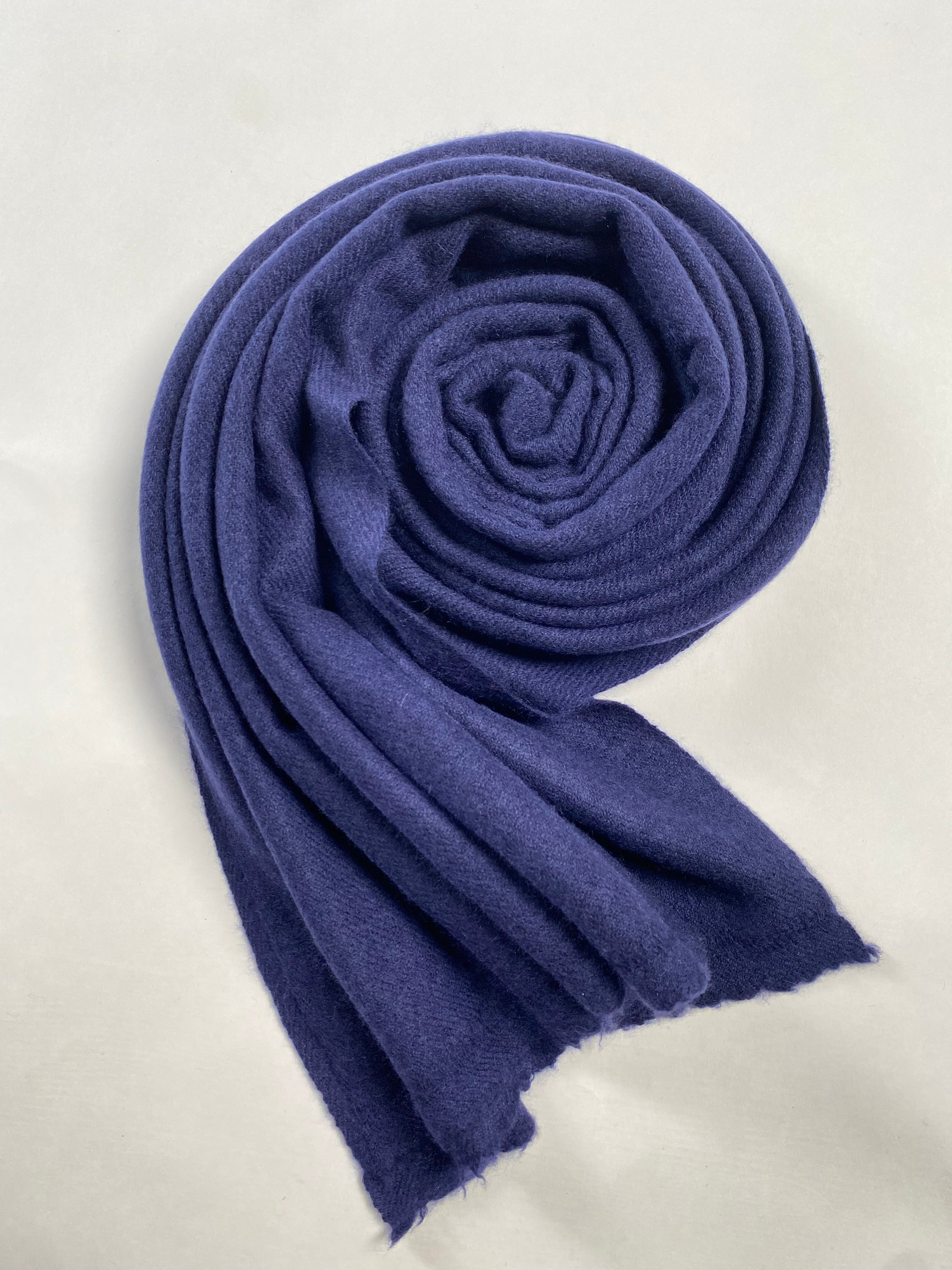 Double Lock Cashmere Schal - Dunkelblau - aura cashmere