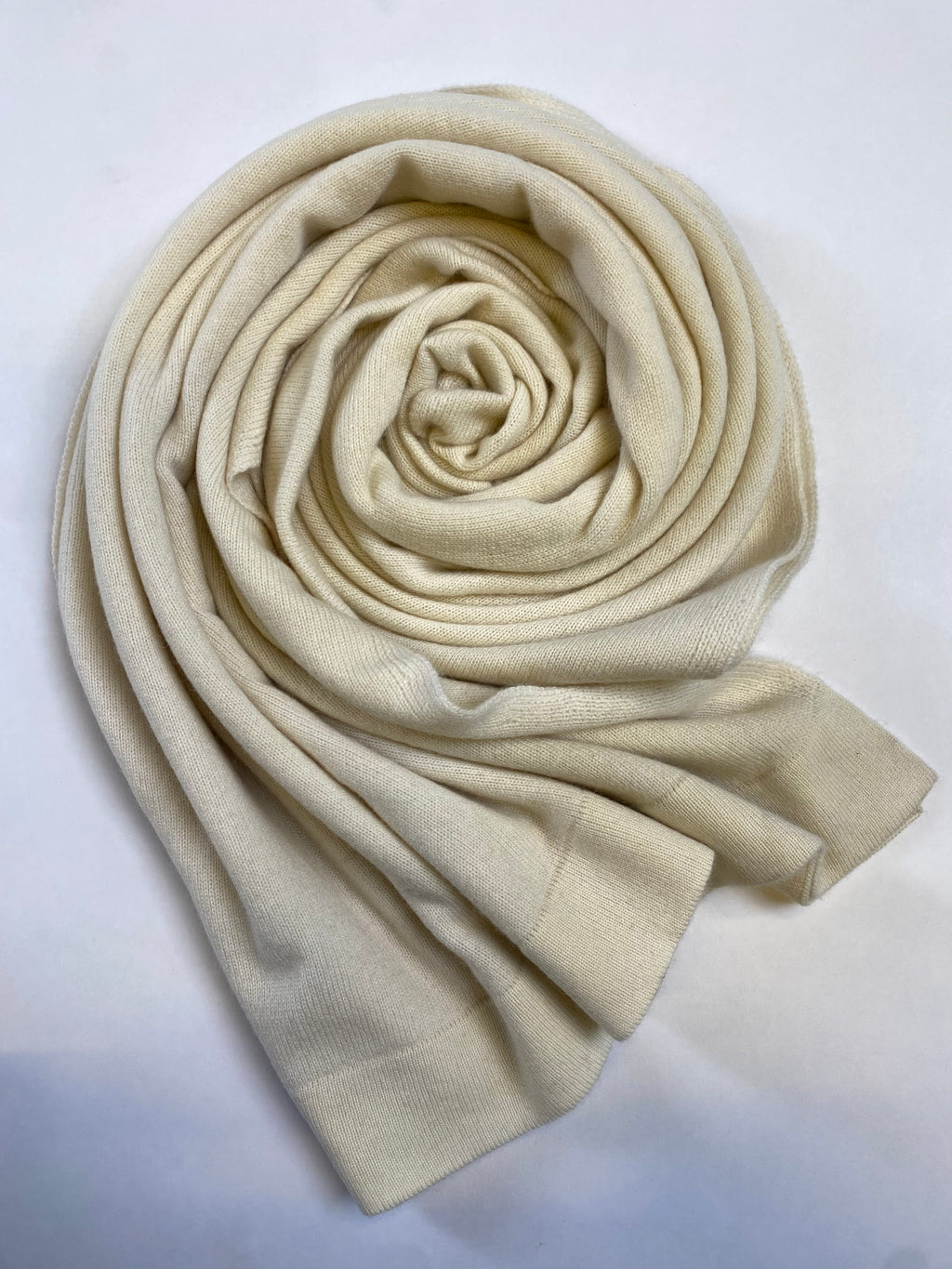 Knitted Cashmere Schal - Offwhite - aura cashmere
