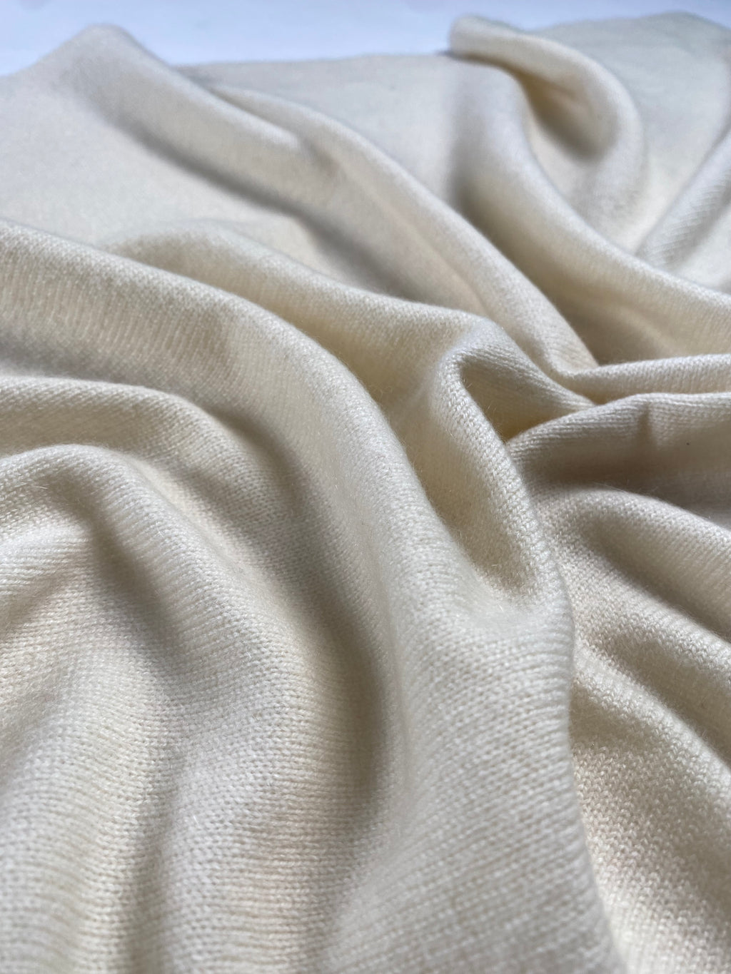 Knitted Cashmere Schal - Offwhite - aura cashmere