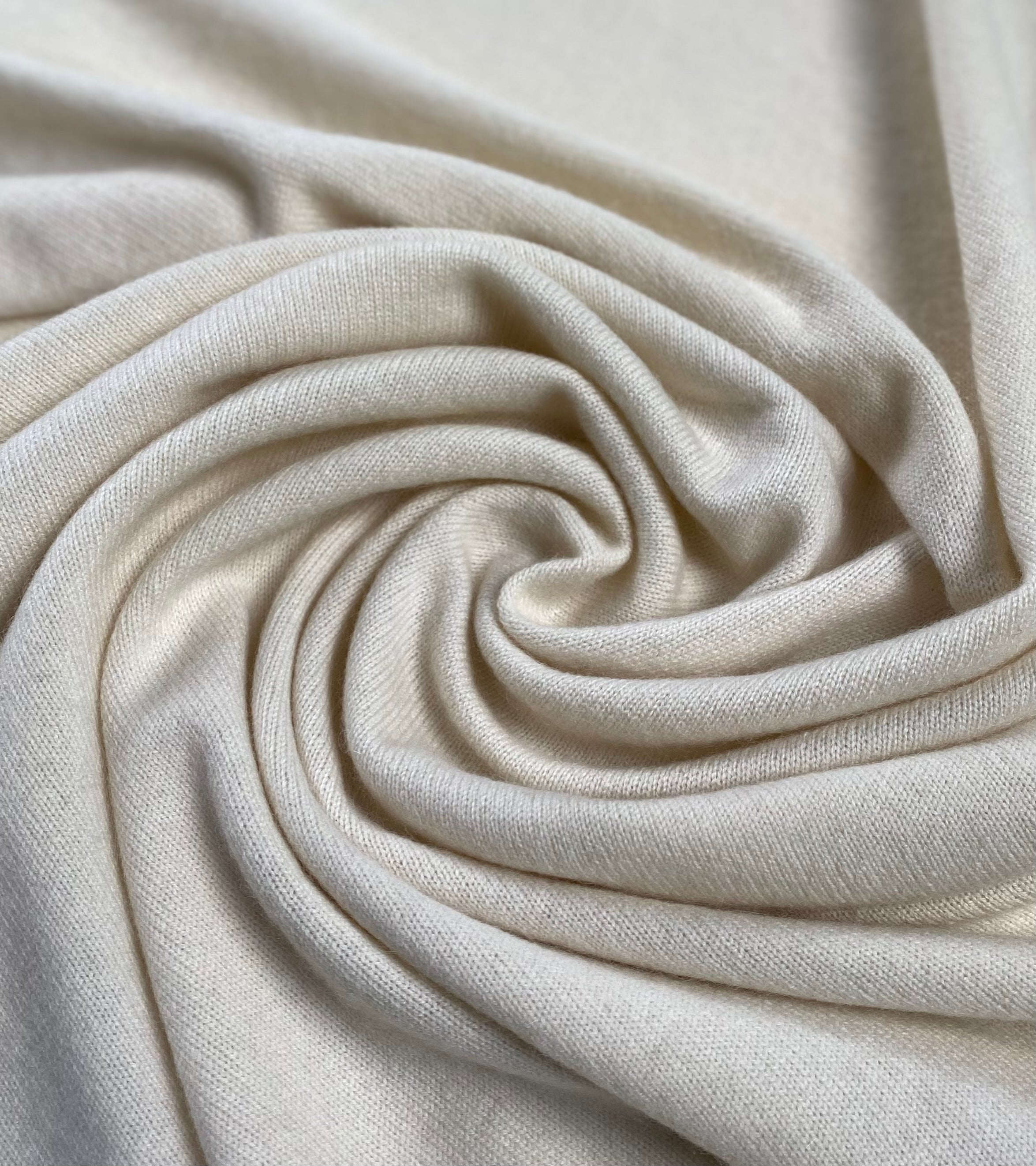 Knitted Cashmere Schal - Offwhite - aura cashmere