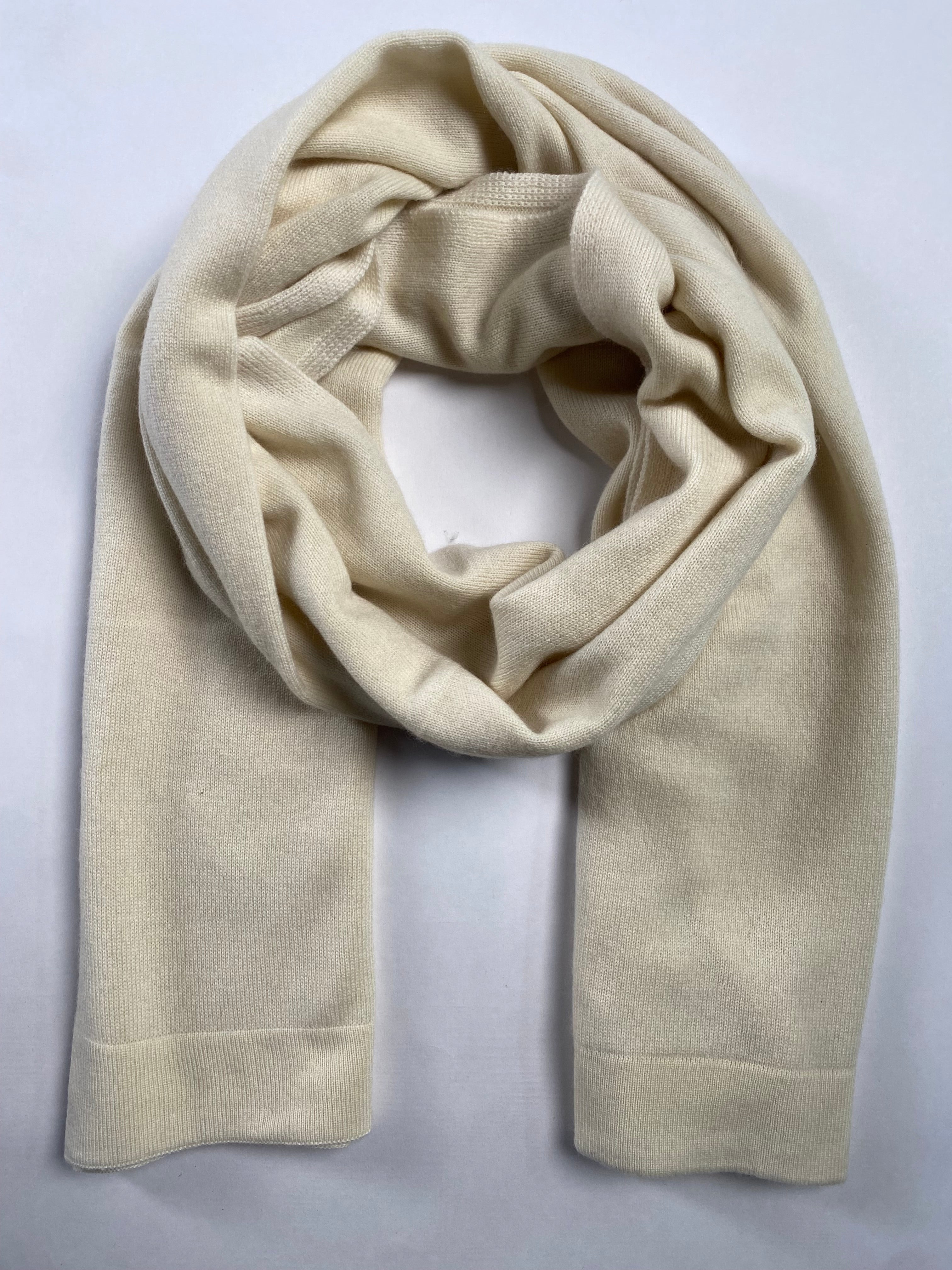 Knitted Cashmere Schal - Offwhite - aura cashmere