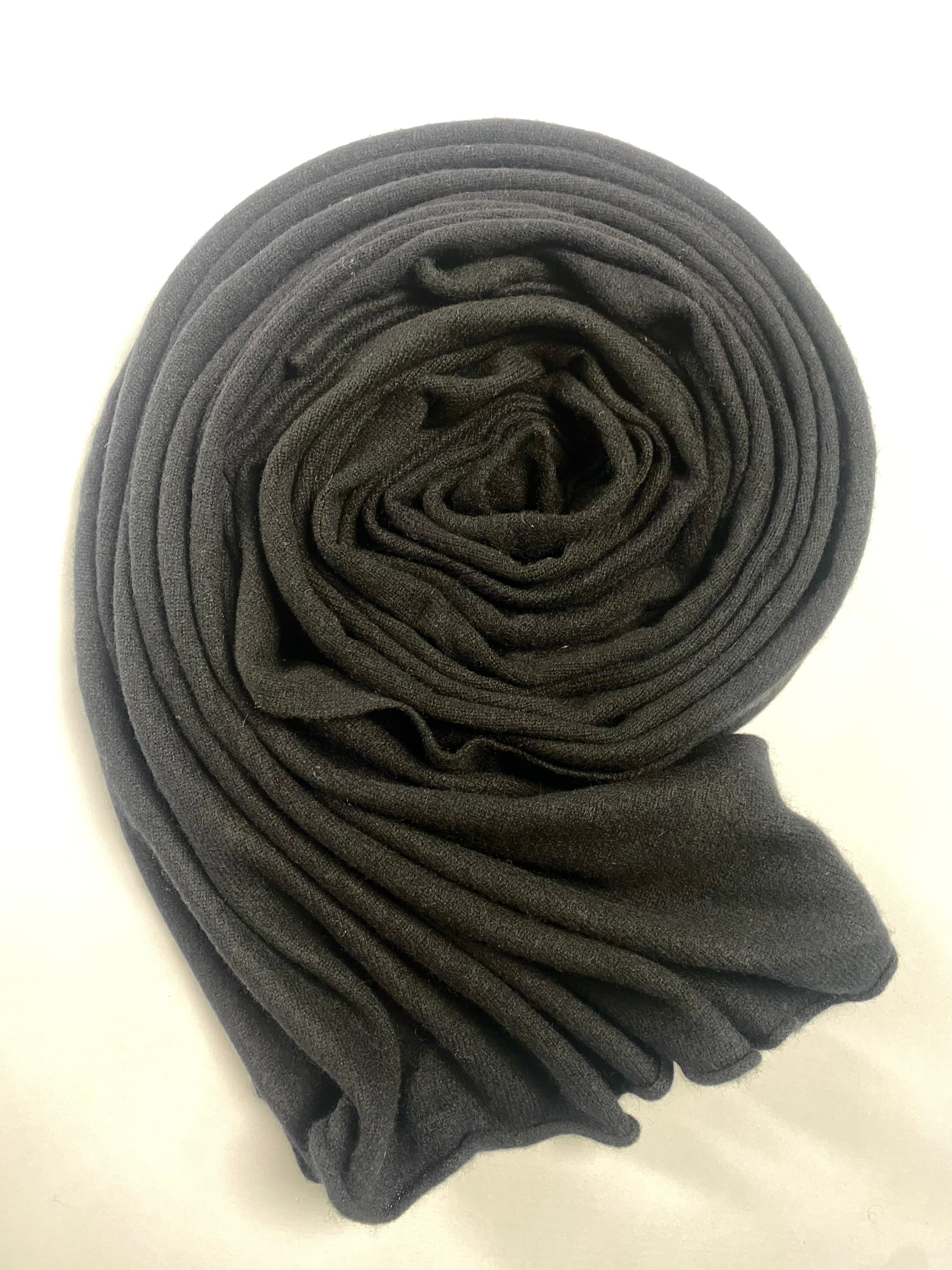 Knitted Cashmere Schal - Schwarz - aura cashmere