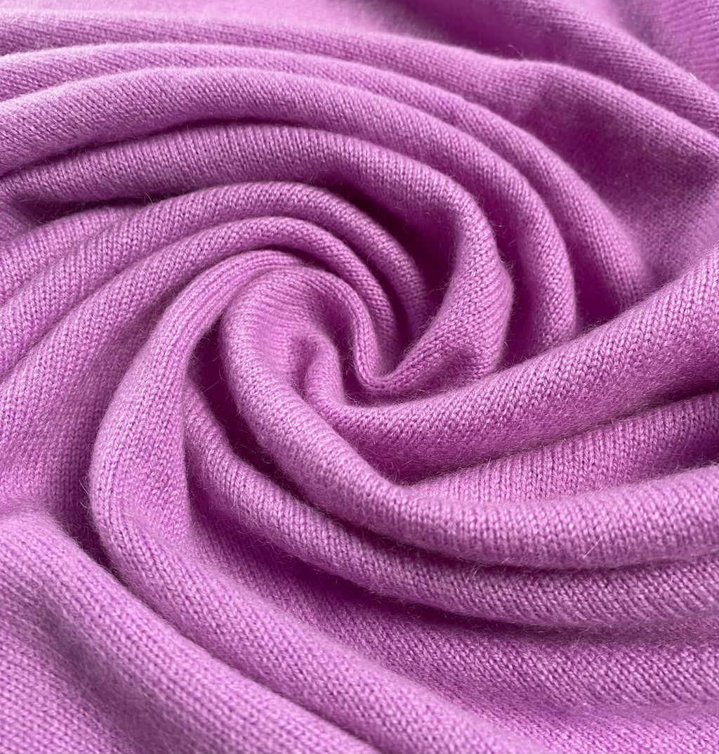 Knitted Cashmere Schal - Dunkelrosa - aura cashmere