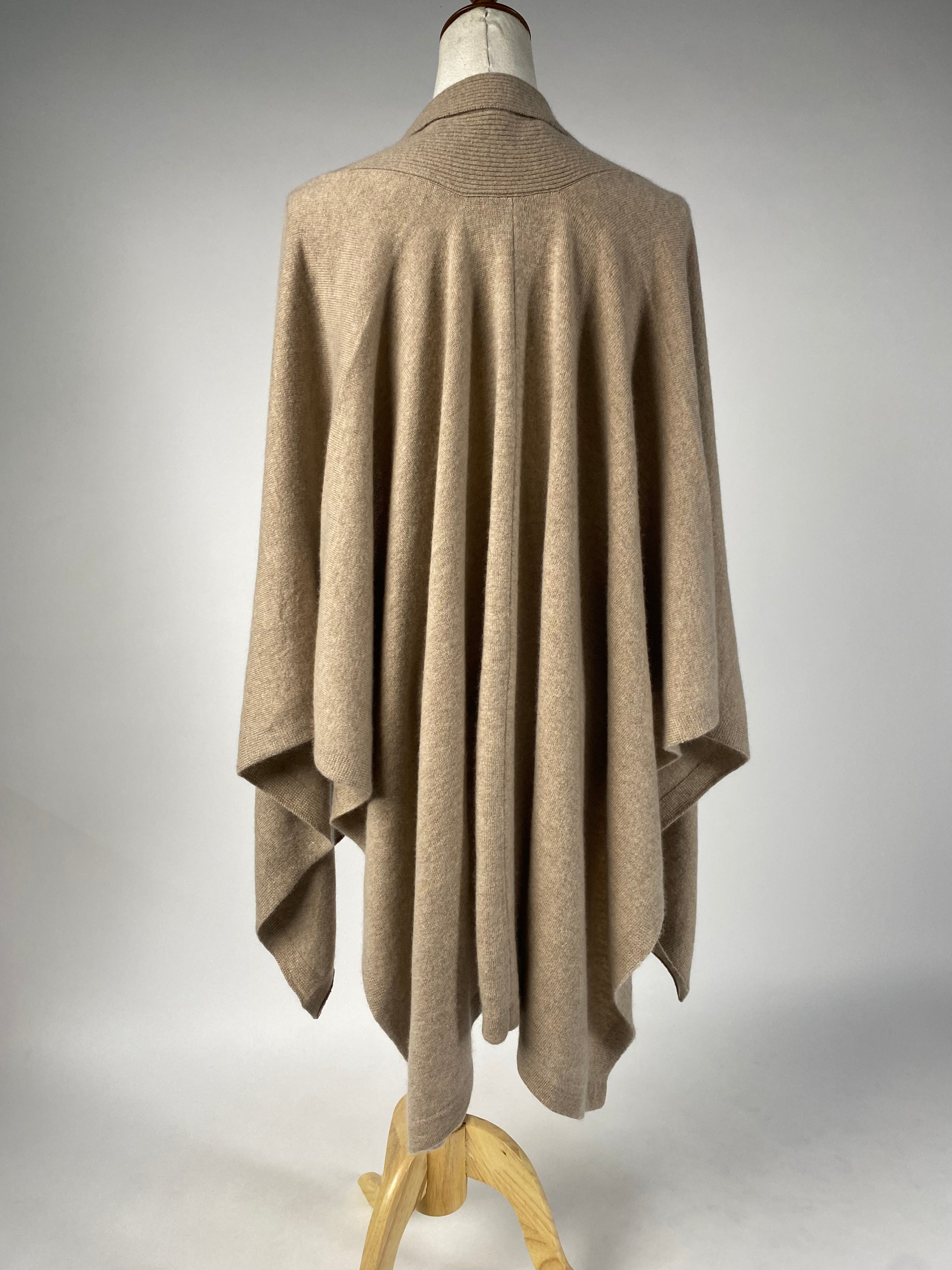Luxury Cashmere Blend Cape - Camel - aura cashmere