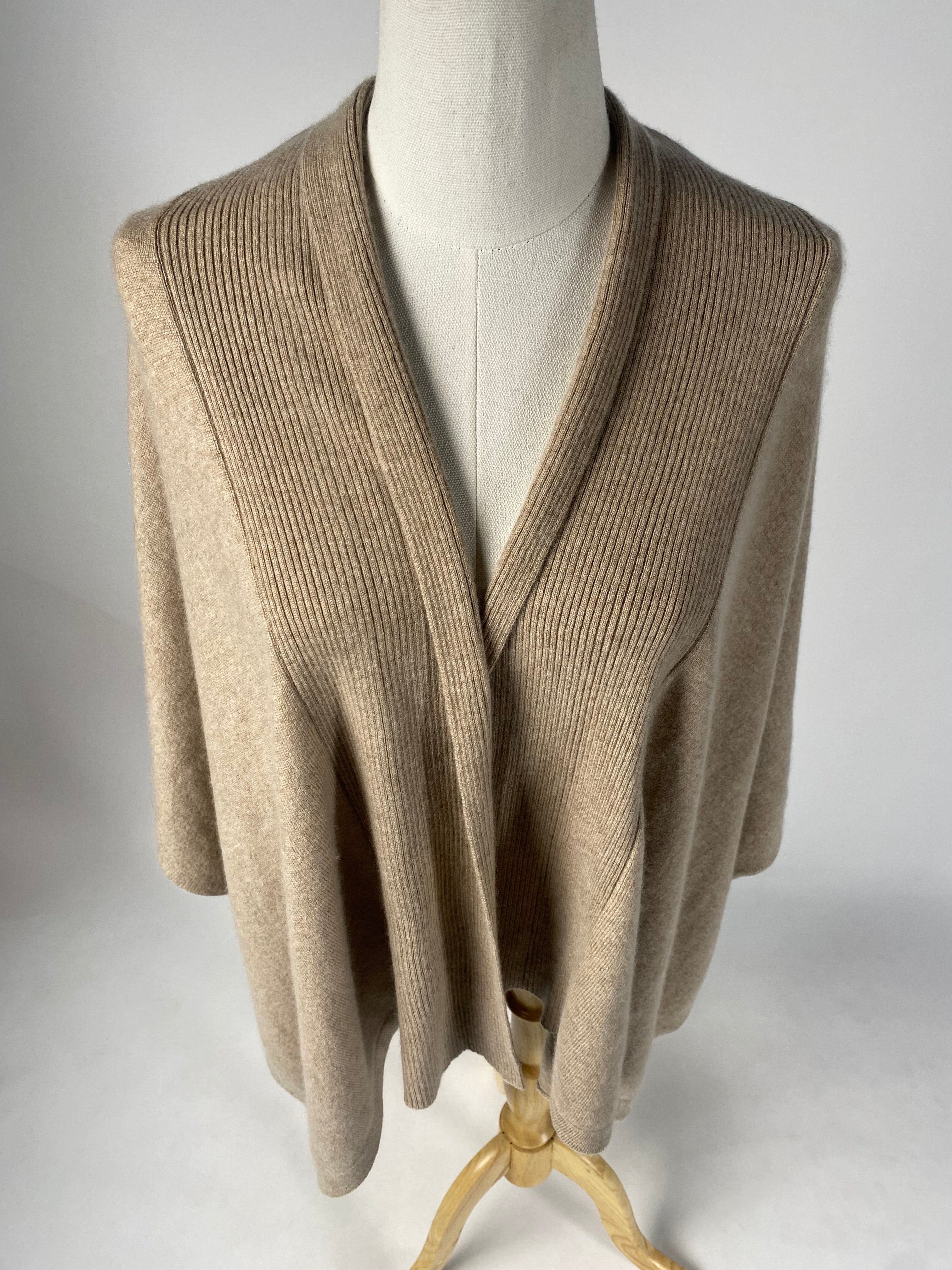 Luxury Cashmere Blend Cape - Camel - aura cashmere