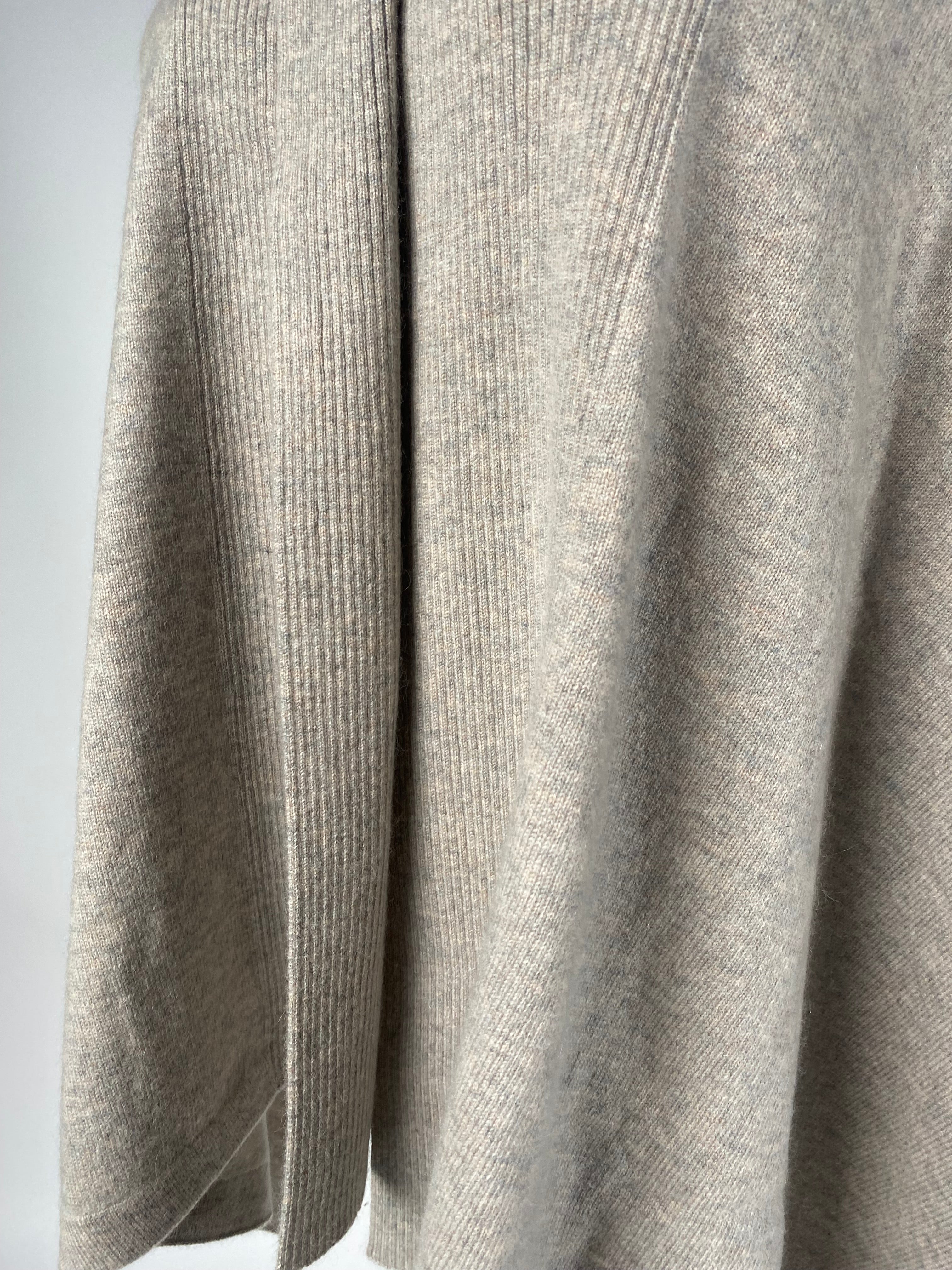 Luxury Cashmere Blend Cape - Sand - aura cashmere