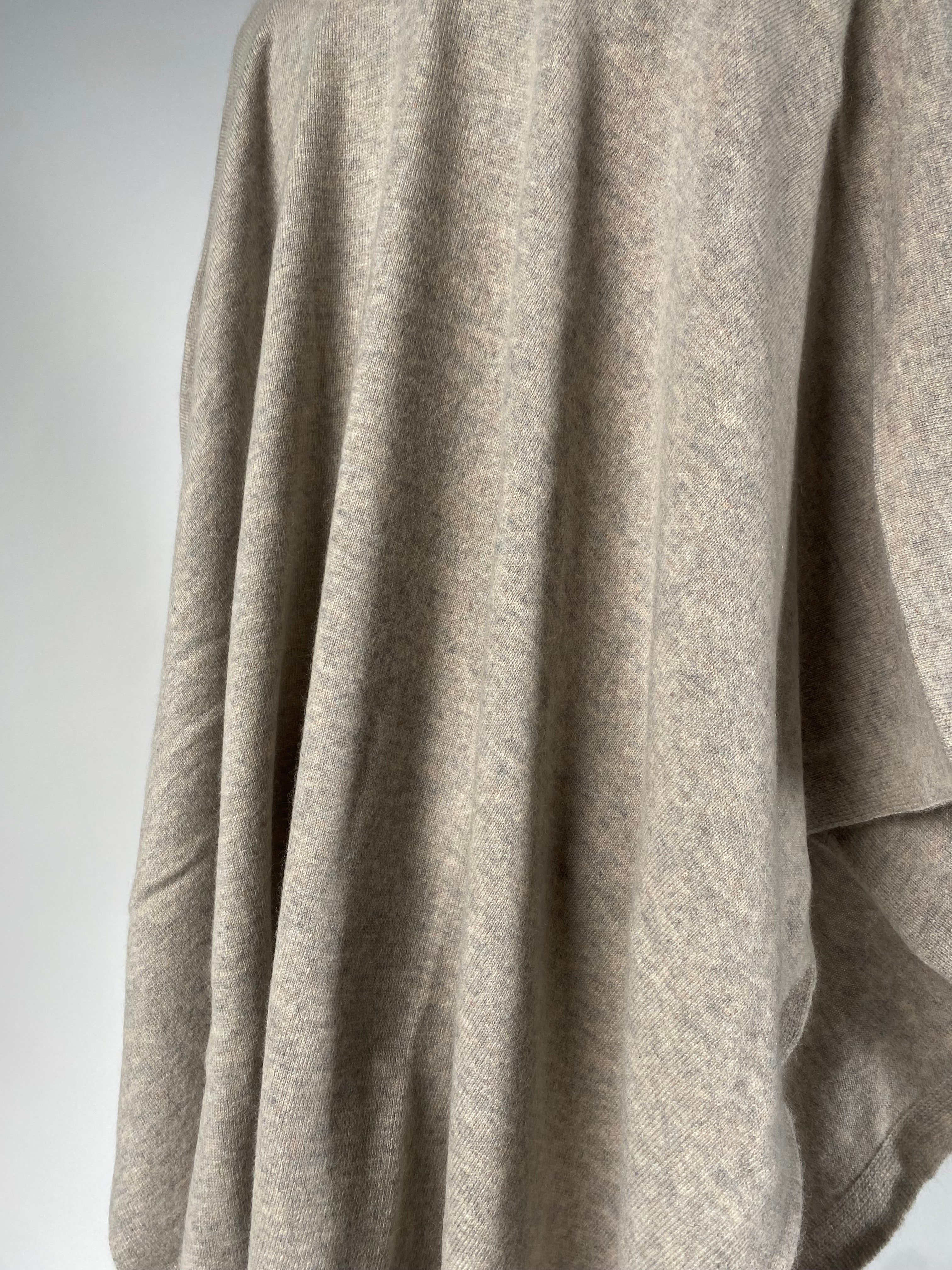 Luxury Cashmere Blend Cape - Sand - aura cashmere