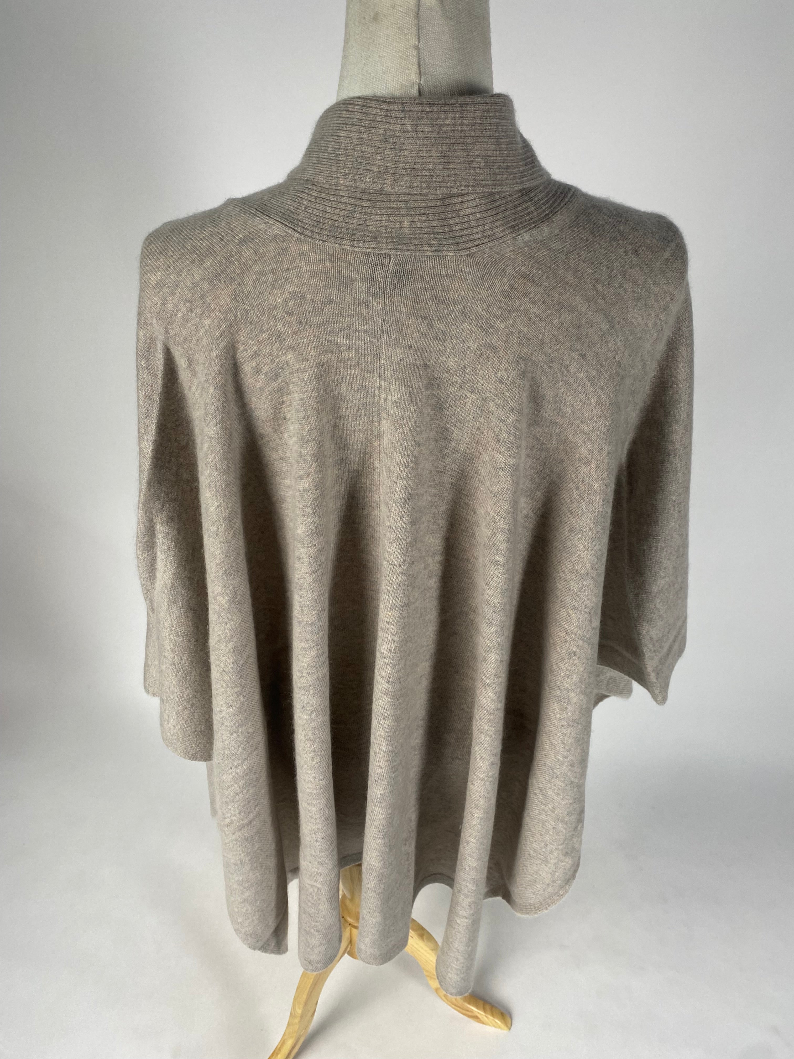 Luxury Cashmere Blend Cape - Sand - aura cashmere