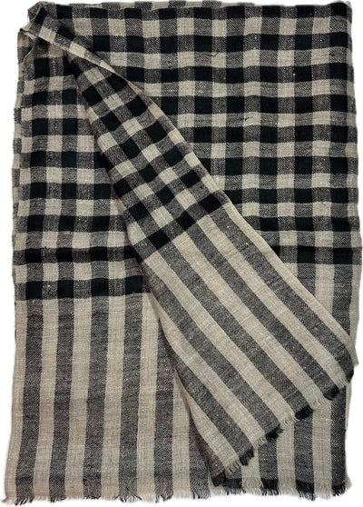 Aura Kashmir Ash Grid – handgewebter Cashmere-Schal, Produktansicht 2