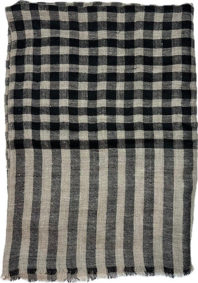Aura Kashmir Ash Grid – handgewebter Cashmere-Schal, Produktansicht 3