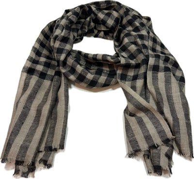 Aura Kashmir Ash Grid – handgewebter Cashmere-Schal, Produktansicht 7