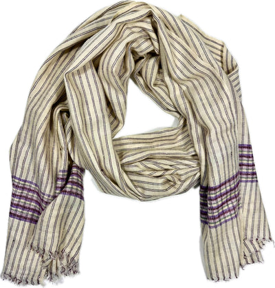 Aura Kashmir Aubergine Crosswind – handgewebter Cashmere-Schal, Produktansicht 1