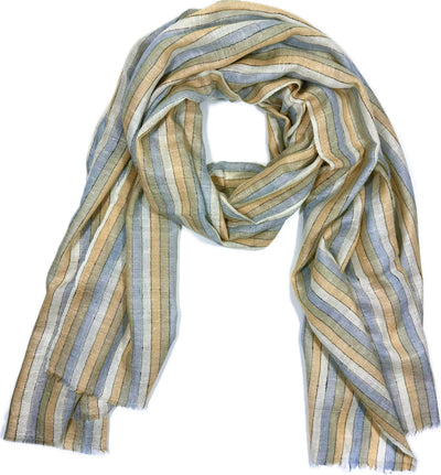 Aura Kashmir Coastal Lines – handgewebter Cashmere-Schal, Produktansicht 1