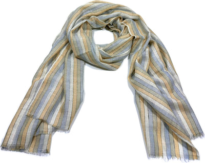 Aura Kashmir Coastal Lines – handgewebter Cashmere-Schal, Produktansicht 8