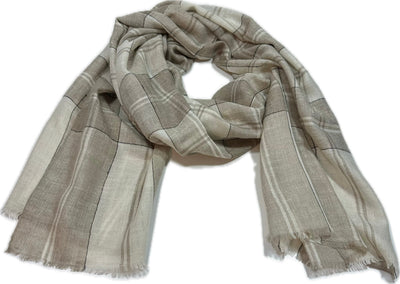 Aura Kashmir Earth Check – handgewebter Cashmere-Schal, Produktansicht 6