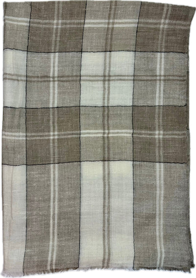 Aura Kashmir Earth Check – handgewebter Cashmere-Schal, Produktansicht 7