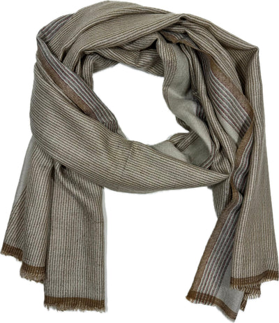Aura Kashmir Sahara Lines – handgewebter Cashmere-Schal, Produktansicht 1