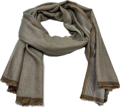 Aura Kashmir Sahara Lines – handgewebter Cashmere-Schal, Produktansicht 7