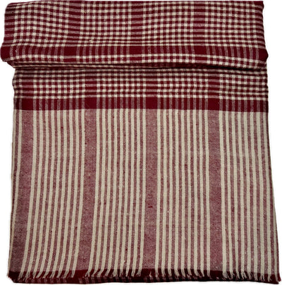 Aura Kashmiri - Bordeaux Check – Cashmere-Stola 100 × 200 cm, Produktansicht 8