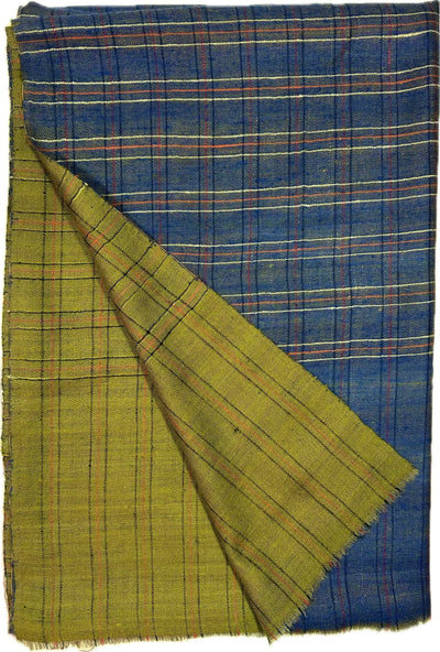 Kashmiri - Gold & Marine – Double-Face-Cashmere-Schal, Originalansicht 2