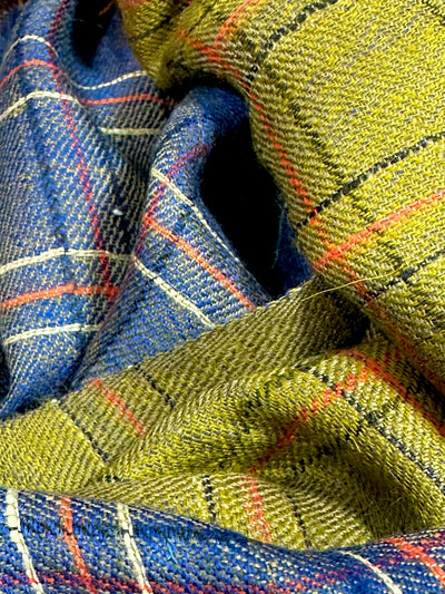 Kashmiri - Gold & Marine – Double-Face-Cashmere-Schal, Originalansicht 4