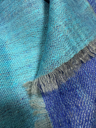 Kashmiri - Marine & Aquamarine – Double-Face-Cashmere-Schal, Originalansicht 3