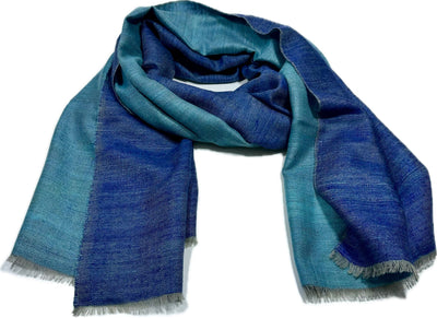 Kashmiri - Marine & Aquamarine – Double-Face-Cashmere-Schal, Originalansicht 4