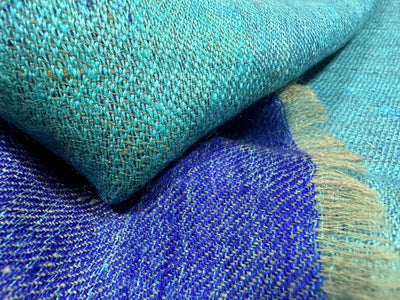 Kashmiri - Marine & Aquamarine – Double-Face-Cashmere-Schal, Originalansicht 5