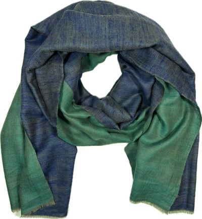 Kashmiri - Marine & Emerald – Double-Face-Cashmere-Schal, Originalansicht 1