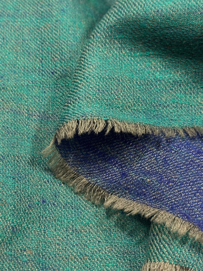 Kashmiri - Marine & Emerald – Double-Face-Cashmere-Schal, Originalansicht 3