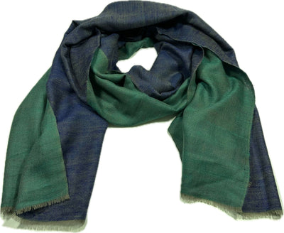 Kashmiri - Marine & Emerald – Double-Face-Cashmere-Schal, Originalansicht 5