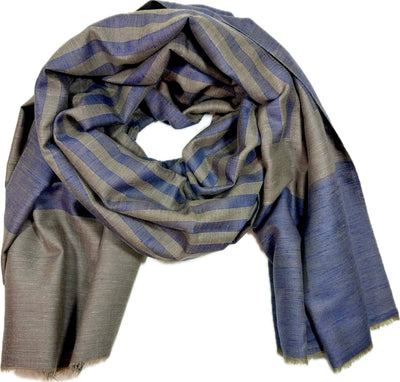 Kashmiri - Marine & Sand – Double-Face-Cashmere-Schal, Originalansicht 1